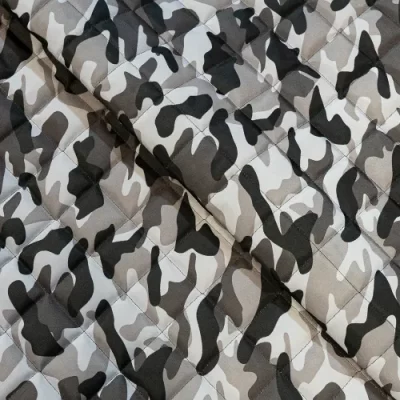 KBT12346-U147 Quilted Army Camouflage Waterproof Fabric - Novelty Arctic-Quilted