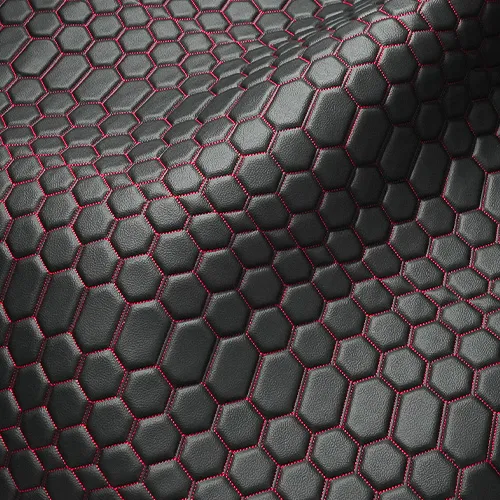 KBT13441-U209 Bentley Stitch - (Honeycomb) Vehicle Fabric Red Stitch