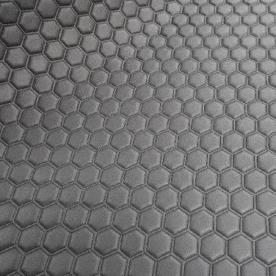 KBT13470-U145 Hexagon Quilted Vinyl Fabric Grey