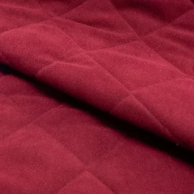 KBT13553-B397-2 Blackout Grain Quilted Upholstery Velvet Fabric Burgundy