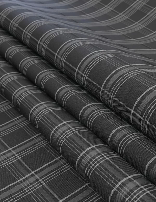 KBT9995-U41 VW Golf GTI Tartan Upholstery Fabric Grey