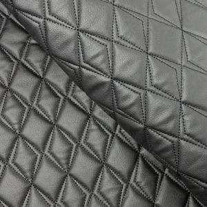 Scalene Quilted Vinyl Vehicle Fabric Black Stitch KBT13898