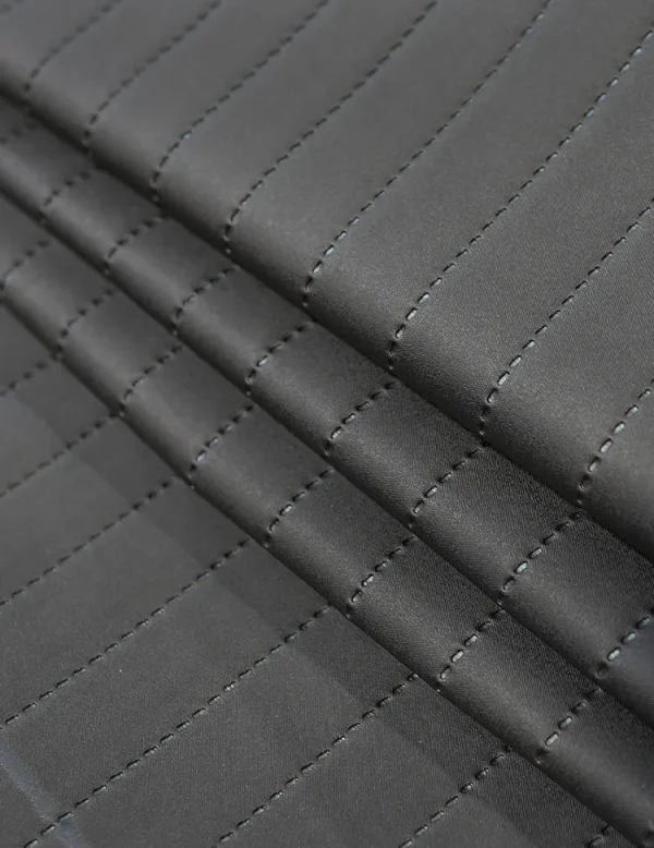 Marine Grade Welded Fluted Design Fabric UV stable KBT12746-U164 Charcoal